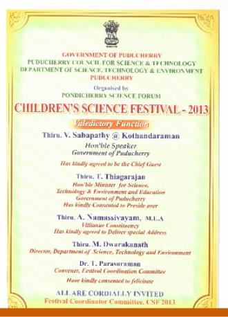  Science Festival (Mala India )