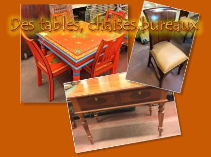  Des tables, chaises, bureaux, etc... (Mala India )